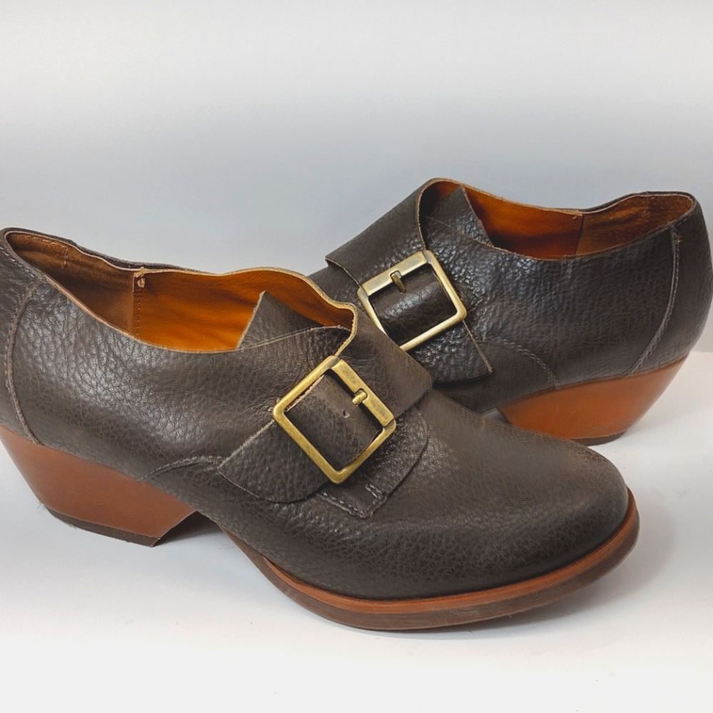 Korks by Kork Ease Grey Little Leather Monk Strap Booties l  size 8 M